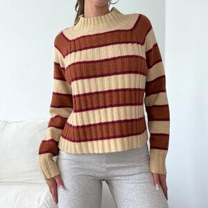 Major Label Group Striped Mockneck Sweater